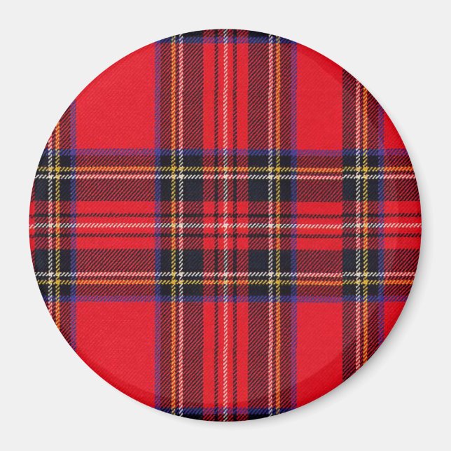 Royal Stewart tartan red black plaid Magnet (Front)
