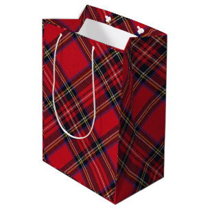 Royal Stewart tartan red black plaid Medium Gift Bag