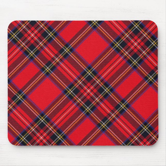 Royal Stewart tartan red black plaid Mouse Mat (Front)
