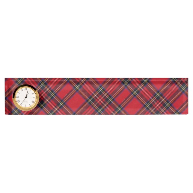 Royal Stewart tartan red black plaid Nameplate (Front)