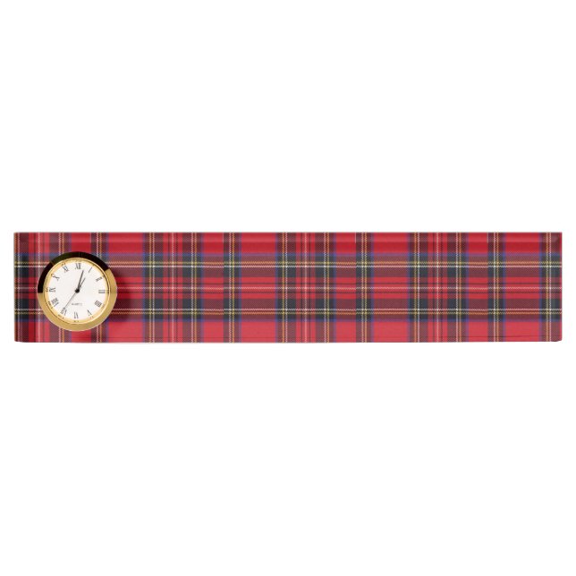 Royal Stewart tartan red black plaid Nameplate (Front)