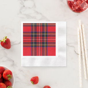 Royal Stewart tartan red black plaid Napkin