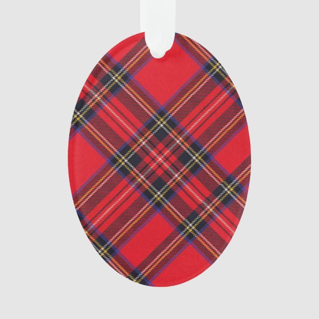 Royal Stewart tartan red black plaid Ornament (Front)