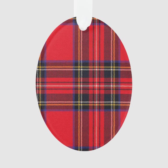 Royal Stewart tartan red black plaid Ornament (Front)