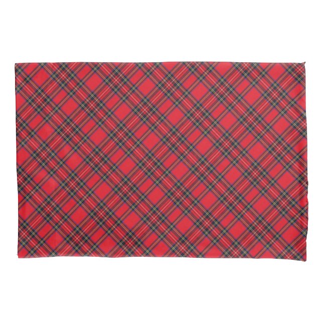 Royal Stewart tartan red black plaid Pillowcase (Front-Left)