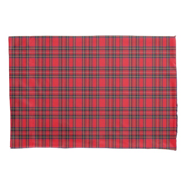 Royal Stewart tartan red black plaid Pillowcase (Front-Left)