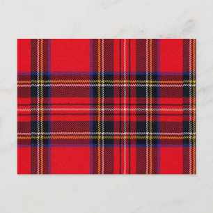 Royal Stewart tartan red black plaid Postcard