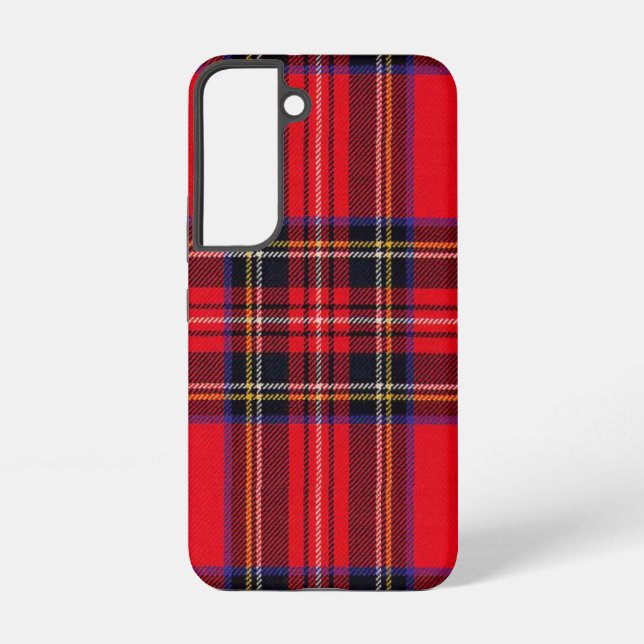 Royal Stewart tartan red black plaid Samsung Galaxy S22 Case (Back)