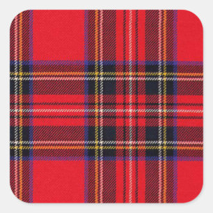 Royal Stewart tartan red black plaid Square Sticker