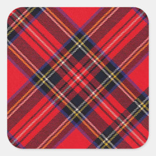 Royal Stewart tartan red black plaid Square Sticker