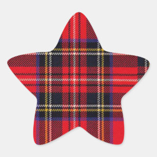 Royal Stewart tartan red black plaid Star Sticker