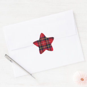 Royal Stewart tartan red black plaid Star Sticker