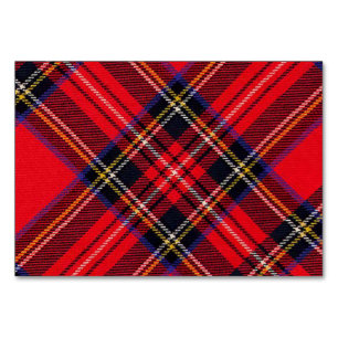 Royal Stewart tartan red black plaid Table Number