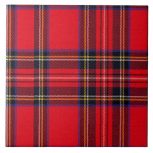 Royal Stewart tartan red black plaid Tile