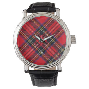 Royal Stewart tartan red black plaid Watch