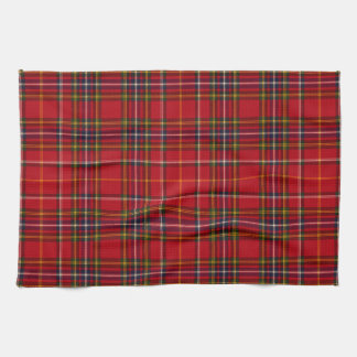 Royal Stewart Tartan Red Gold Scottish Plaid Tea Towel