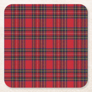Royal Stewart Tartan Square Paper Coaster