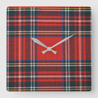 Royal Stewart Tartan Square Wall Clock
