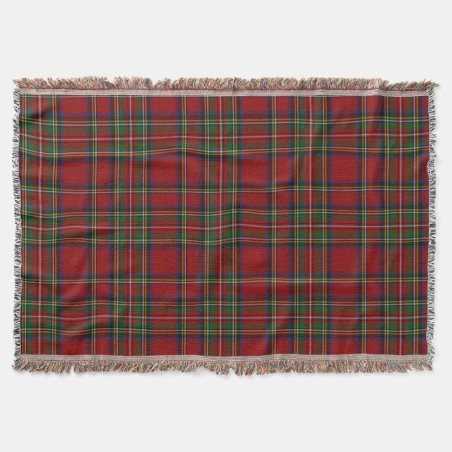 Royal Stewart Tartan Traditional Plaid Christmas Throw Blanket (Front)