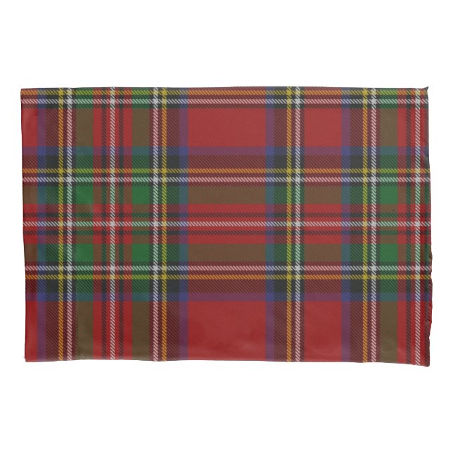 Royal Stewart Tartan Traditional Plaid Pattern Pillowcase (Front)