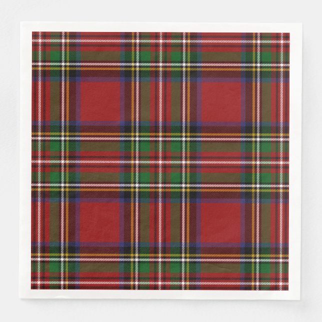 Royal Stewart White Standard Dinner Napkins (Front)