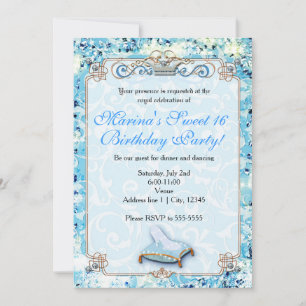 Royal Storybook Cinderella Sweet 16 Invitation