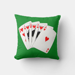 Royal Straight Flush Throw Pillow