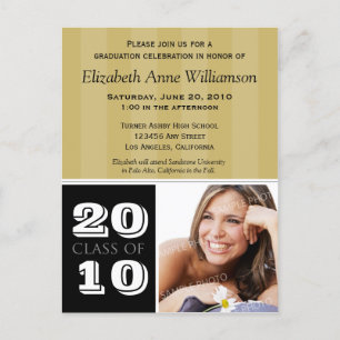 Royal Stripes Graduation Announcement (gold)