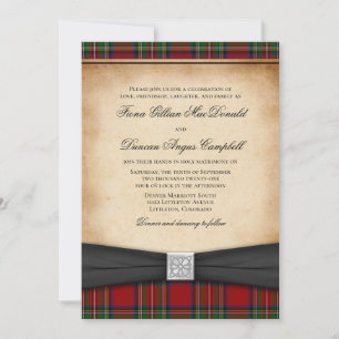 Royal Stuart Tartan Wedding Invitation