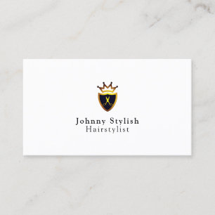 Royal style coat of arms shield and crown cover business card