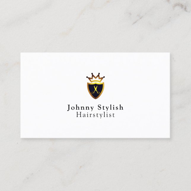 Royal style coat of arms shield and crown cover business card (Front)