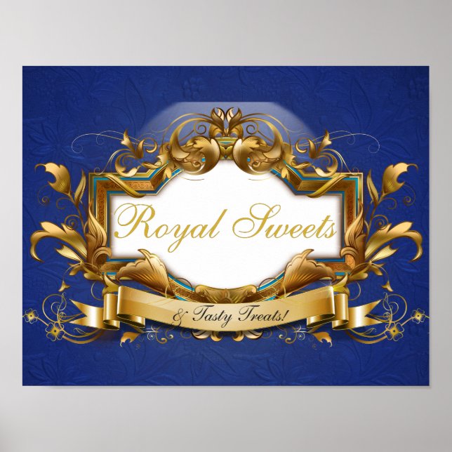 Royal Sweets & Treats Elegant Candy Buffet Sign (Front)