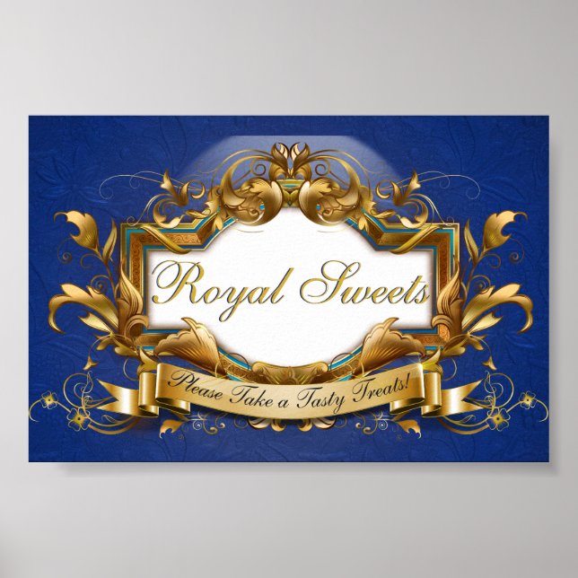 Royal Sweets & Treats Elegant Candy Buffet Sign (Front)