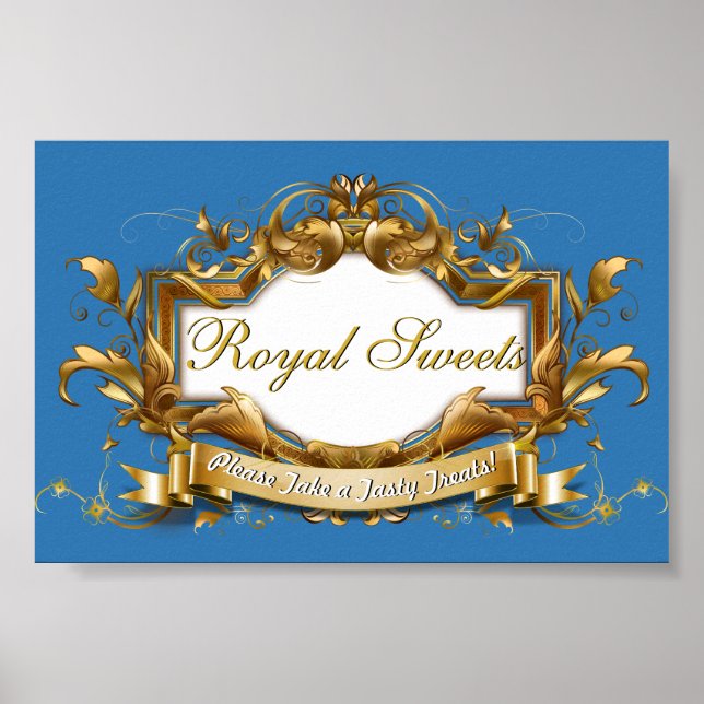 Royal Sweets & Treats Elegant Candy Buffet Sign (Front)