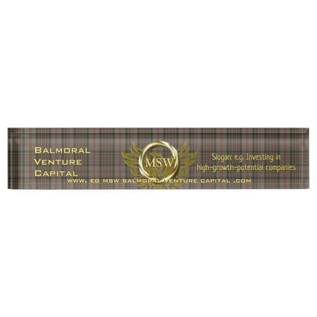 Royal Tartan, Gold Ring, Venture Capitalist Nameplate (Front)