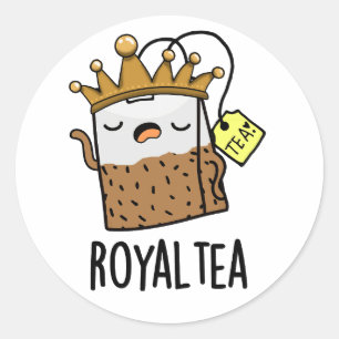 Royal-tea Funny Tea Pun  Classic Round Sticker