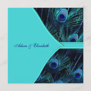 Royal Teal Blue Peacock Wedding Invitation