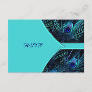 Royal Teal Blue Peacock Wedding RSVP