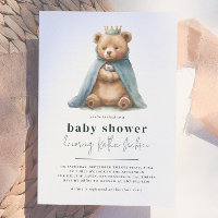 Royal Teddy Bear Little Prince Boy Baby Shower