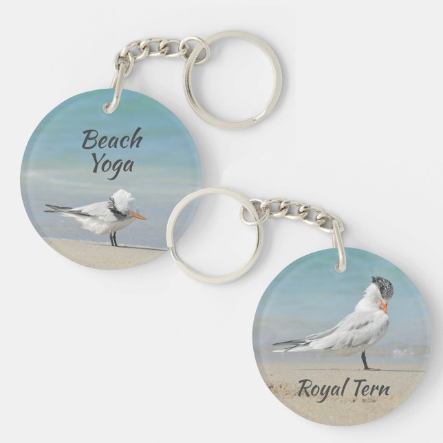 Royal Tern Yoga Poses Beach Yoga Key Ring (Creator Uploaded)