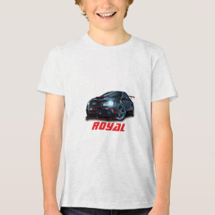 Royal Text Mark Car Design Boys Stylish T Shirt