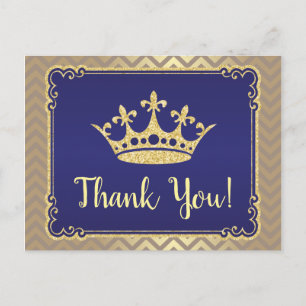 Royal Thank you Baby Shower Thank You Postcard