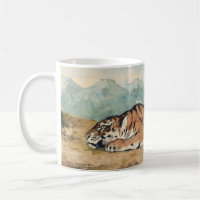 Royal Tiger, Eugene Delacroix, French Watercolor,