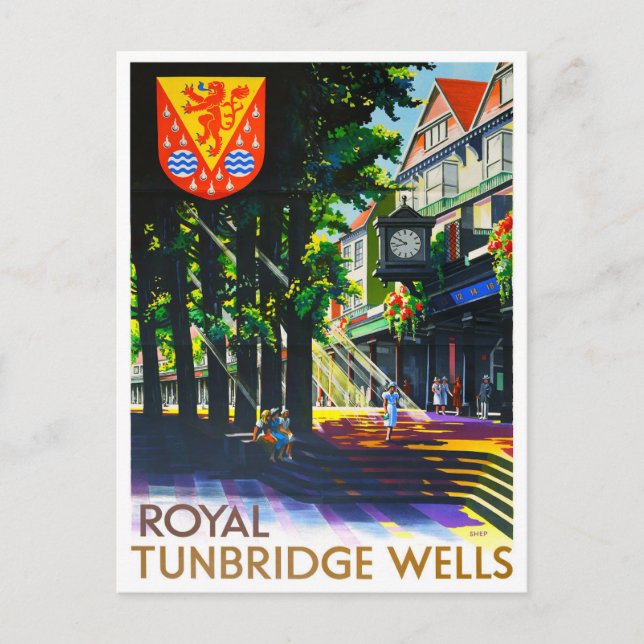 Royal Tunbridge Wells England vintage travel Postcard (Front)