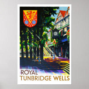 Royal Tunbridge Wells England vintage travel Poster