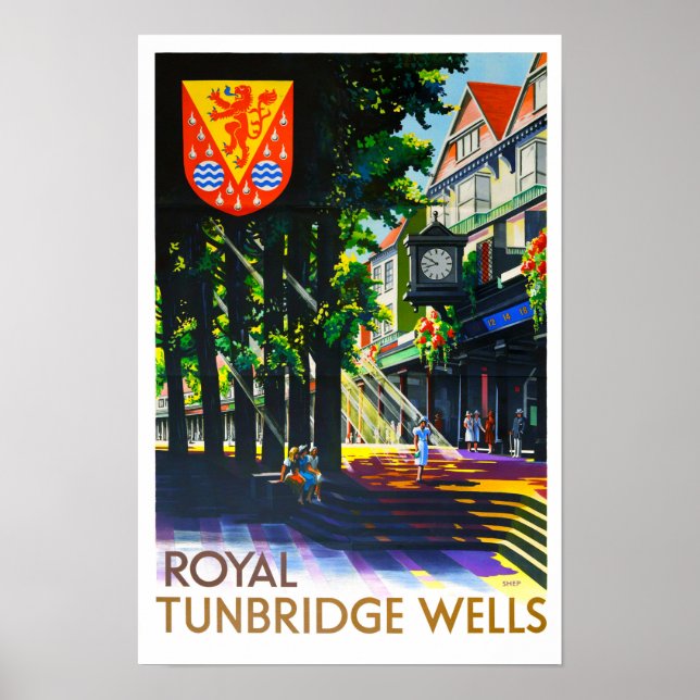 Royal Tunbridge Wells England vintage travel Poster (Front)