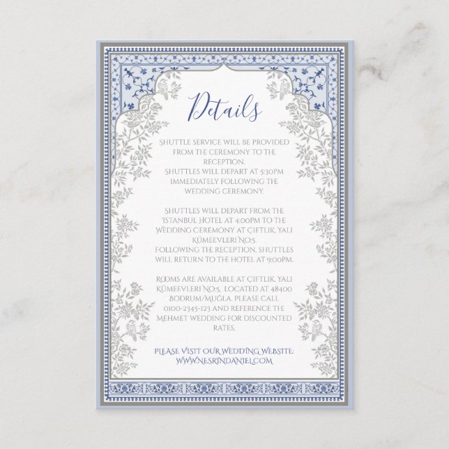 Royal Turkish Wedding Enclosure Card (Front)