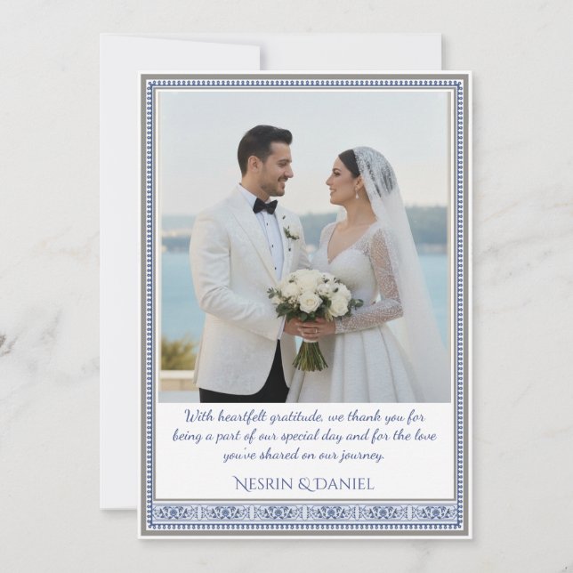 Royal Turkish Wedding Thank You Card (Front)
