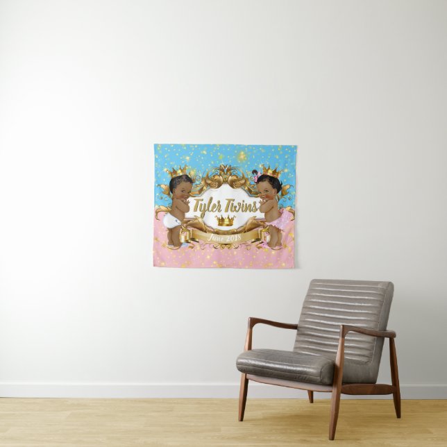 Royal Twins African Prince|Princess Pink|Blue Tapestry (In Situ (Horizontal))