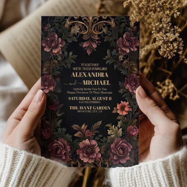 Royal Victorian Floral Gothic Wedding Invitation (Creator Uploaded)